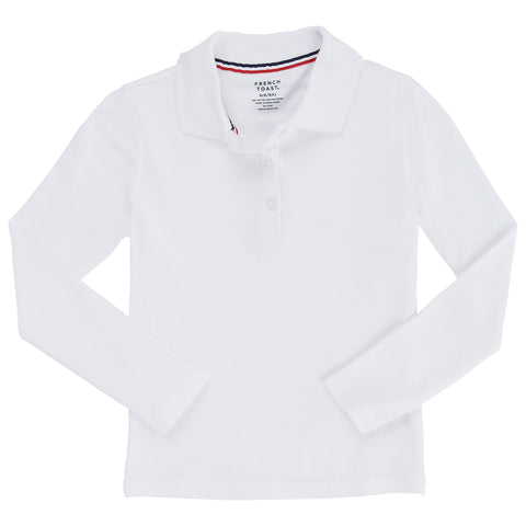 Long Sleeve Polo Shirt with Lace Trim Plus Sizes (6 Colors)