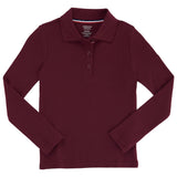 Long Sleeve Polo Shirt with Lace Trim Sz XS-XXL (6 Colors)