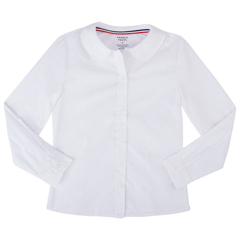 Long Sleeve Modern Peter Pan Blouse Plus Sizes (2 Colors)